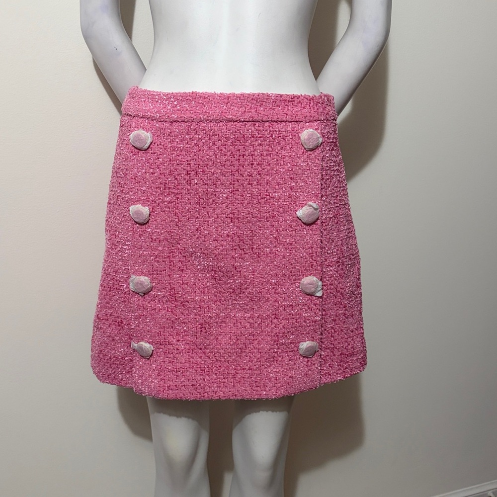 Tuckernuck Hyacinth House Pink Tweed Andi Mini Skirt New Without Tag Size S - Picture 4 of 14